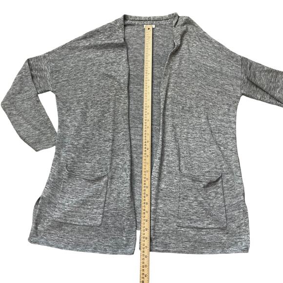 Pure Jill Women's Medium Open Front Cardigan Pockets Black White Marled - Picture 11 of 13